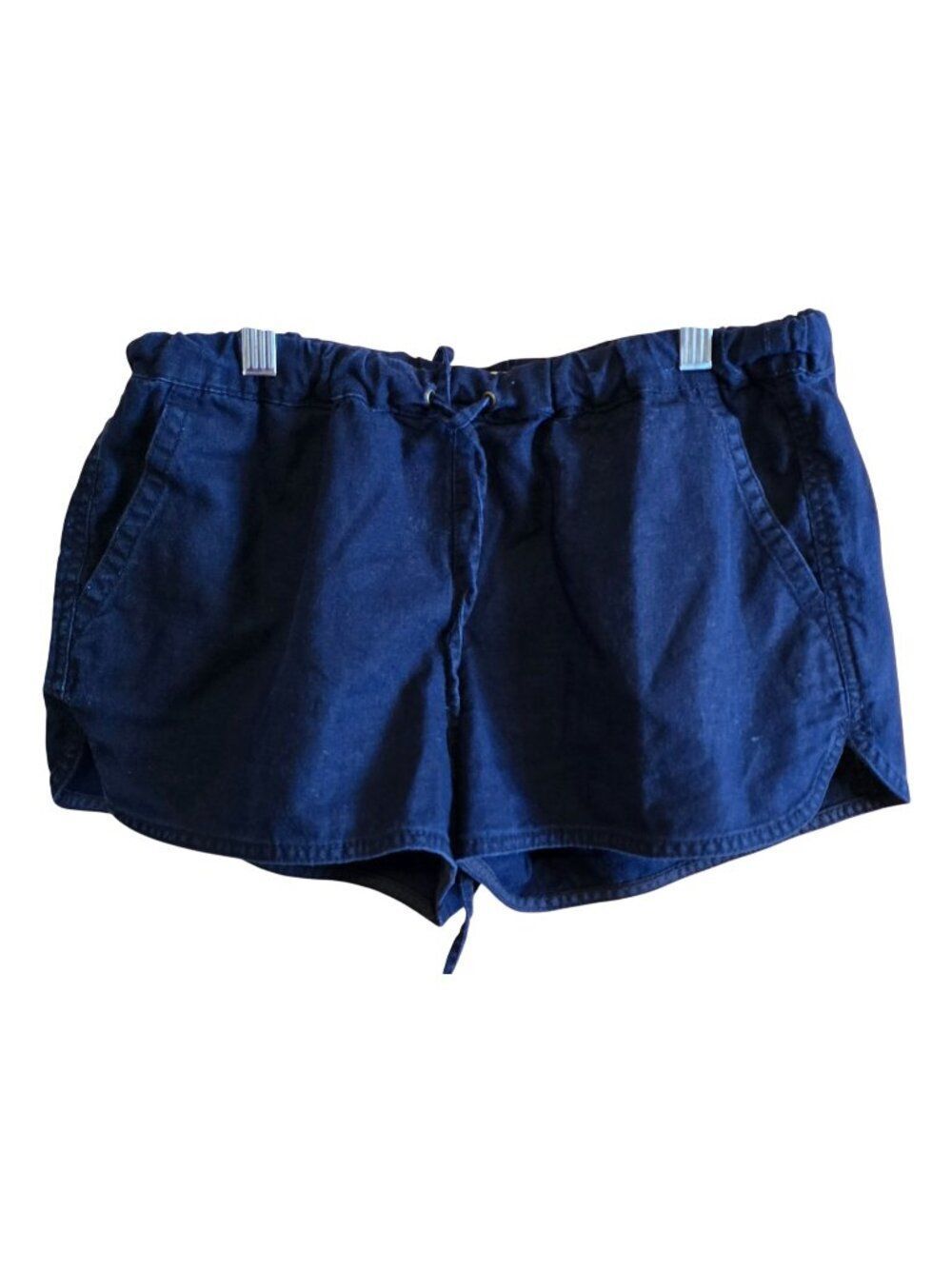 J. Crew Womens Linen-Blend Navy Shorts Elastic Waist summer beach nautical